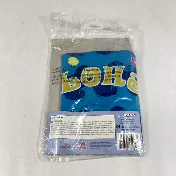 Vintage 2007 RAND Care Bears Aloha Blue Bear Inflatable Surfer Raft Sealed