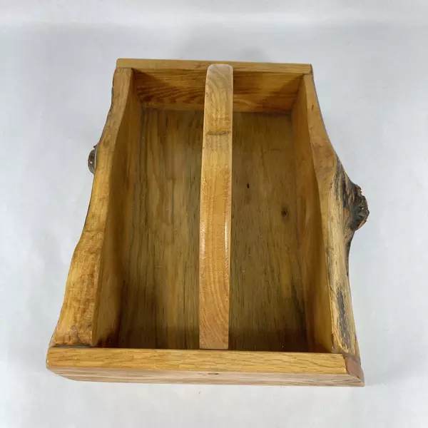 Burlcraft Of Oregon Handmade Burlwood Box Caddy Tote With A Handle
