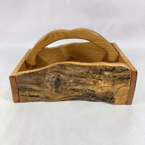 Burlcraft Of Oregon Handmade Burlwood Box Caddy Tote With A Handle
