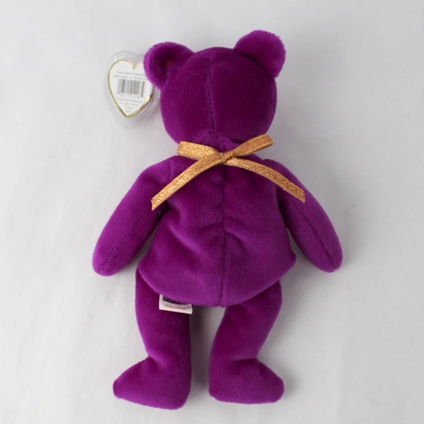 Ty 1999 Beanie Baby Millennium The Bear Purple Stuffed Animal Toy 9" With Ty Tag