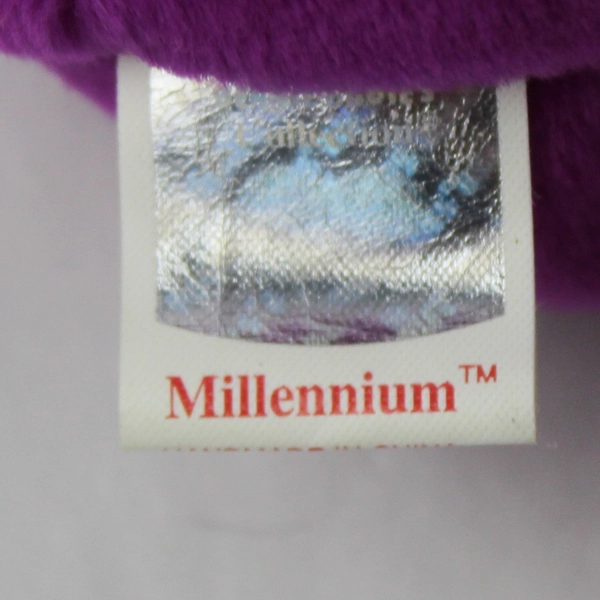 Ty 1999 Beanie Baby Millennium The Bear Purple Stuffed Animal Toy 9" With Ty Tag