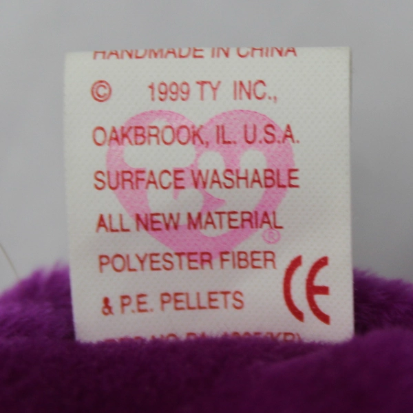 Ty 1999 Beanie Baby Millennium The Bear Purple Stuffed Animal Toy 9" With Ty Tag