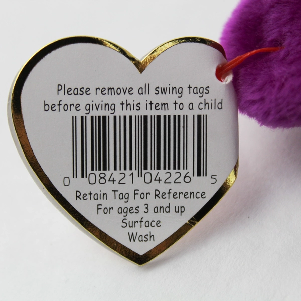 Ty 1999 Beanie Baby Millennium The Bear Purple Stuffed Animal Toy 9" With Ty Tag