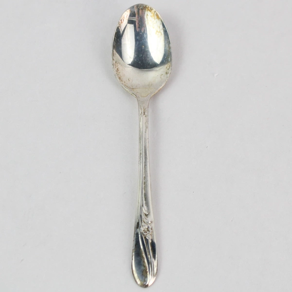 Vintage H&T Silver Plated Meadow Flower Sugar Spoon 4.5" Good Condition
