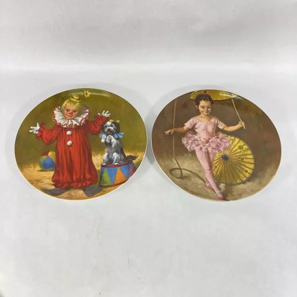 Reco McClelland Children's Circus Plates Set of 4 Collector 9.5" Diameter