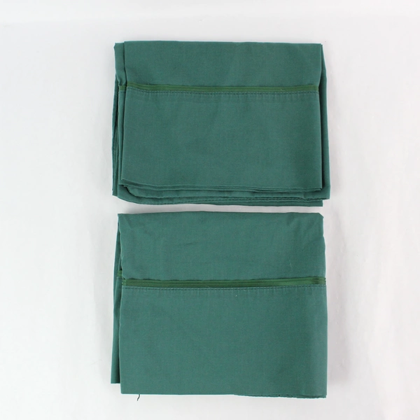 Set of 2 Dark Forest Green Queen Pillowcases 20x32" - Pre-Owned