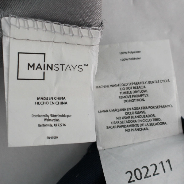 Lot of 4 Mainstays Dark Blue & Silver Satin Pillowcases 100% Polyester