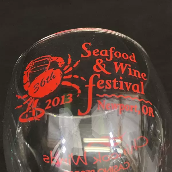 Lot of 3 Chinook Winds Casino & Resort Wine Glasses 2013 Festival Collectible