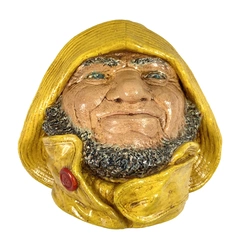 Vintage Bossons Chalkware Plaque Bearded Fisherman Yellow Raincoat England