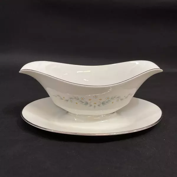 Lenox Oxford Holyoke Bone China Oval Gravy Boat And Underplate