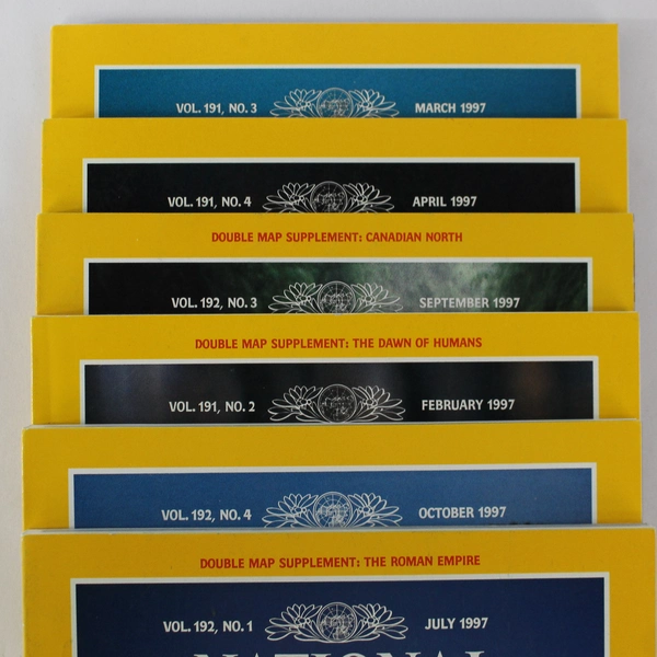 Lot of 6 Vintage 1997 National Geographic Magazines Feb-Mar-Apr-Jul-Sept-Oct