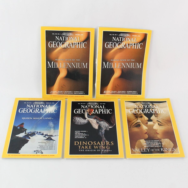 Lot of 5 Vintage 1998 National Geographic Magazines Jan Feb July Sept Good Cond