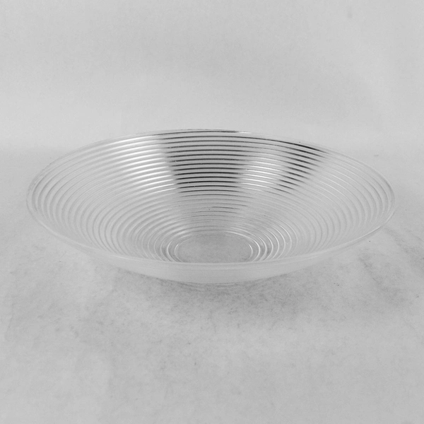 Clear Glass Ribbed Decorative Serving Bowl 10.5" Diameter, Pre-owned Flaws