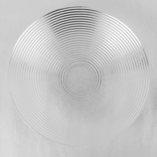 Clear Glass Ribbed Decorative Serving Bowl 10.5" Diameter, Pre-owned Flaws