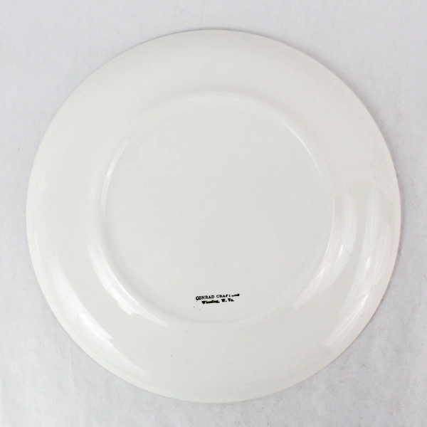 Vintage Conrad Crafting White Gold Trim Norwich Connecticut Map Souvenir Plate 