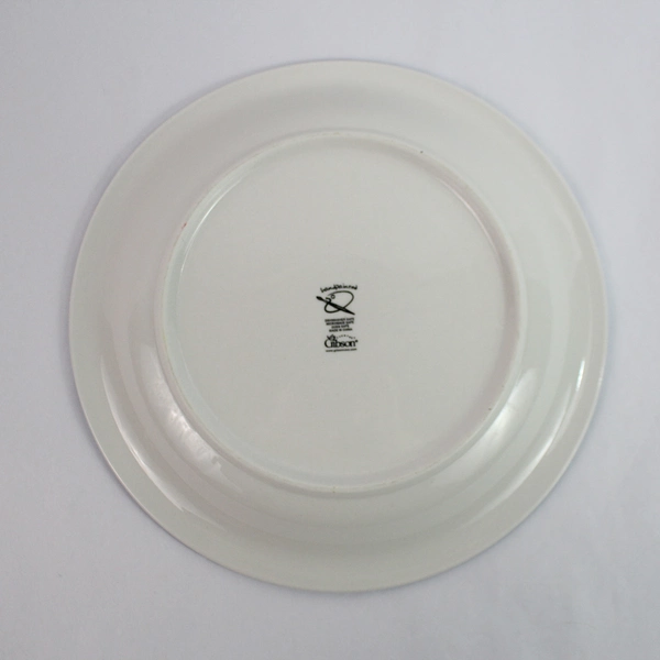 Vintage Gibson 11" Hand-Painted Rainbow Striped Plate - Very Good Condition