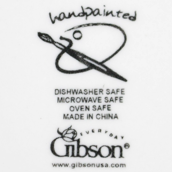 Vintage Gibson 11" Hand-Painted Rainbow Striped Plate - Very Good Condition