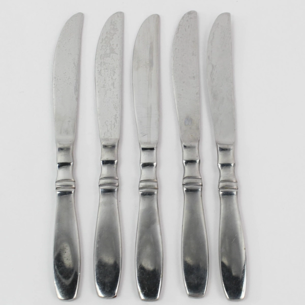 5 Piece Reed & Barton Heritage Mint Brompton Stainless Steel Dinner Knives Set