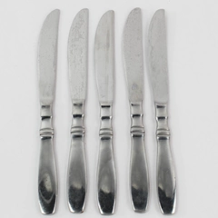 5 Piece Reed & Barton Heritage Mint Brompton Stainless Steel Dinner Knives Set