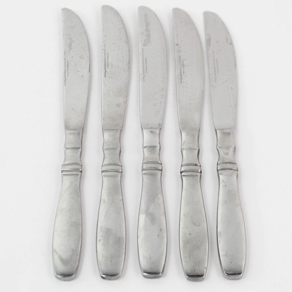 5 Piece Reed & Barton Heritage Mint Brompton Stainless Steel Dinner Knives Set