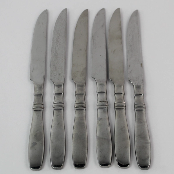 6 Piece Reed & Barton Heritage Mint Brompton Stainless Steel Serrated Knives