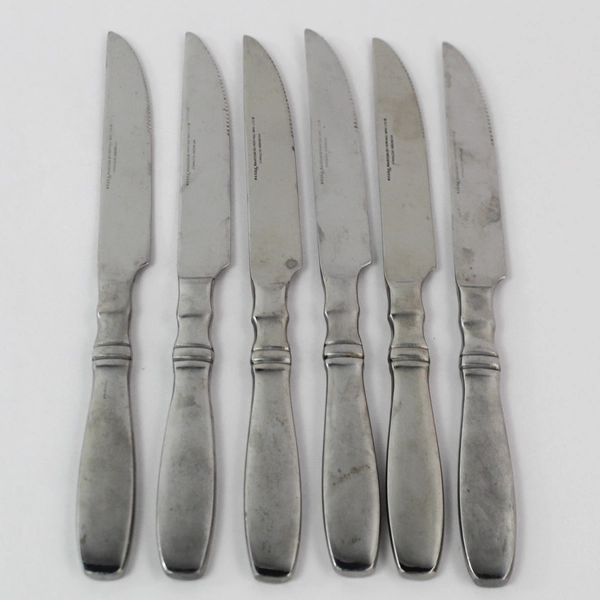6 Piece Reed & Barton Heritage Mint Brompton Stainless Steel Serrated Knives