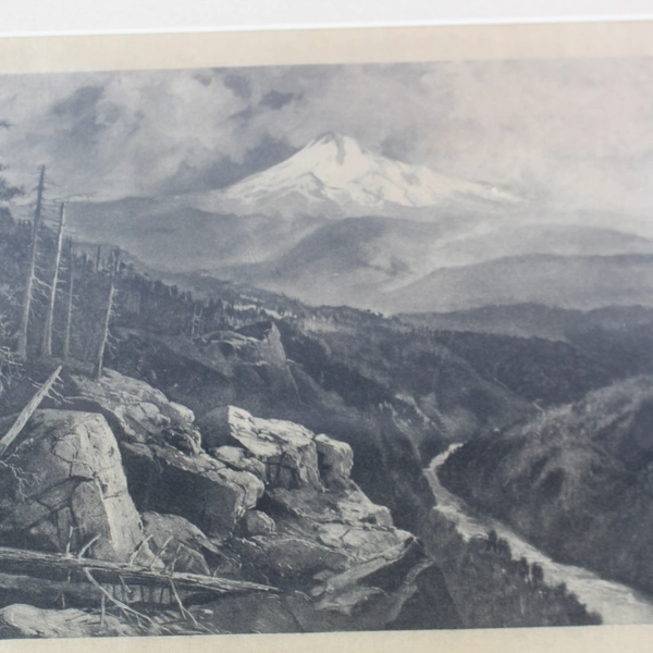 Sealed Julian Rix Black & White Mountain Landscape Art Print 14.5x17.25 Mat