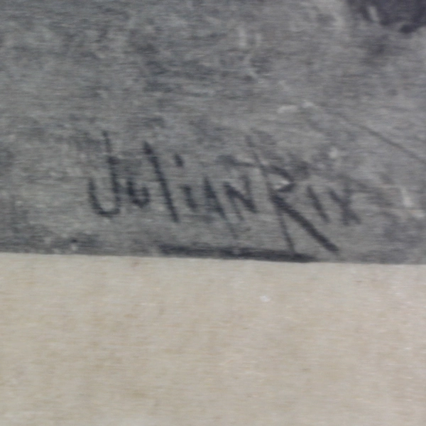 Sealed Julian Rix Black & White Mountain Landscape Art Print 14.5x17.25 Mat