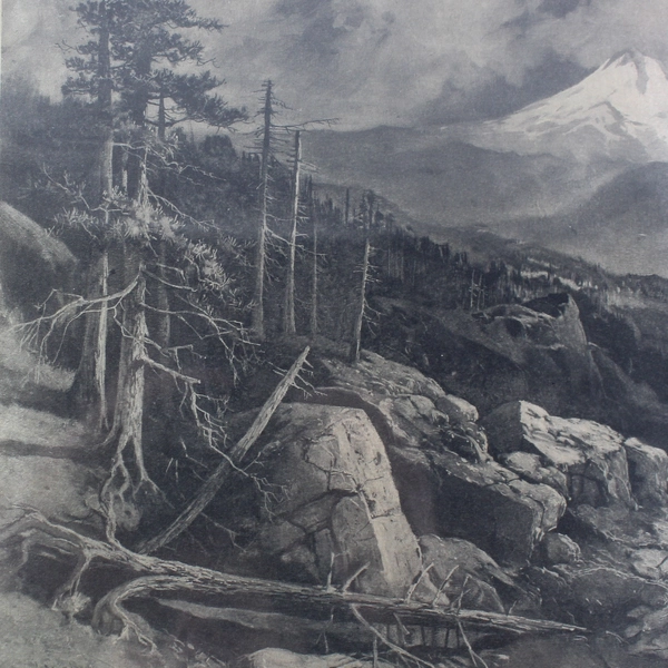 Sealed Julian Rix Black & White Mountain Landscape Art Print 14.5x17.25 Mat