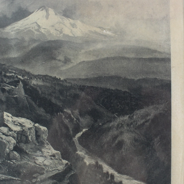 Sealed Julian Rix Black & White Mountain Landscape Art Print 14.5x17.25 Mat