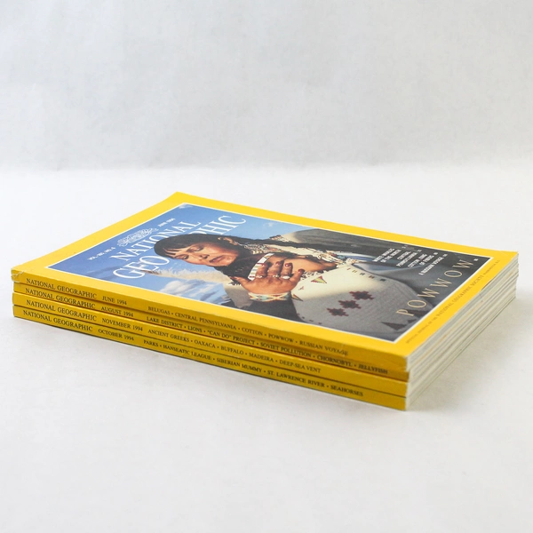 Lot of 4 Vintage National Geographic Magazines 1994 June Aug Oct Nov Good