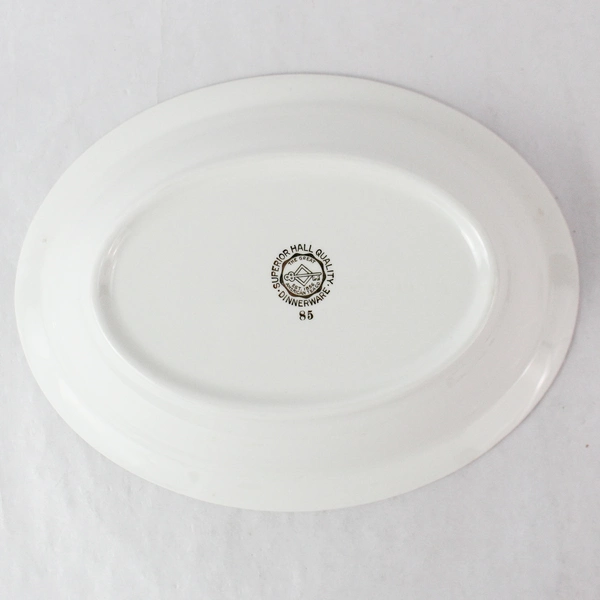 Vintage Superior Hall Quality Floral White Ceramic Casserole Dish 11"