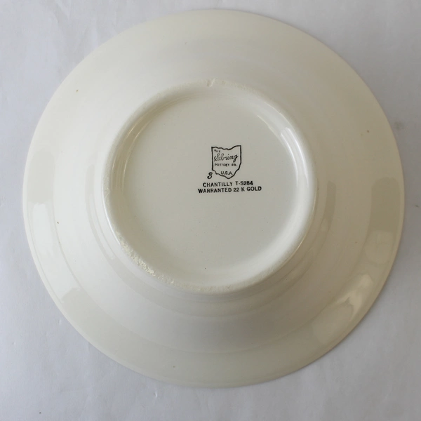 Vintage Sebring Pottery Chantilly Serving Bowl 22K Gold Trimmed T-S284