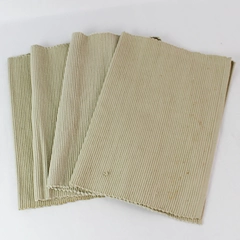 Set of 4 Chesapeake Beige Cotton Placemats 12.5x16" - Pre-Owned, Stains
