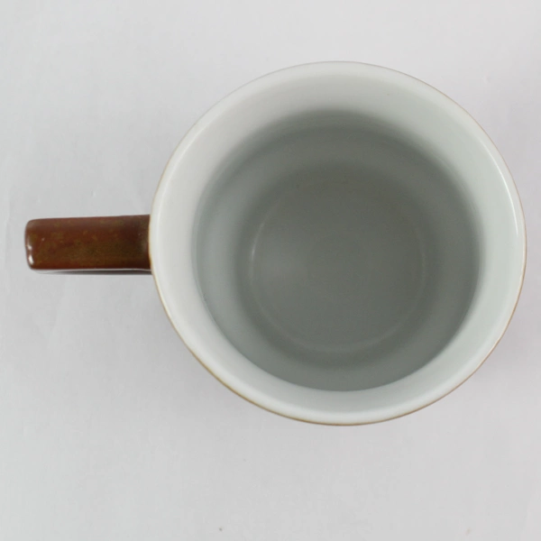 Vintage Brown Etched Stackable Coffee Mug - Good Condition, Unique Design