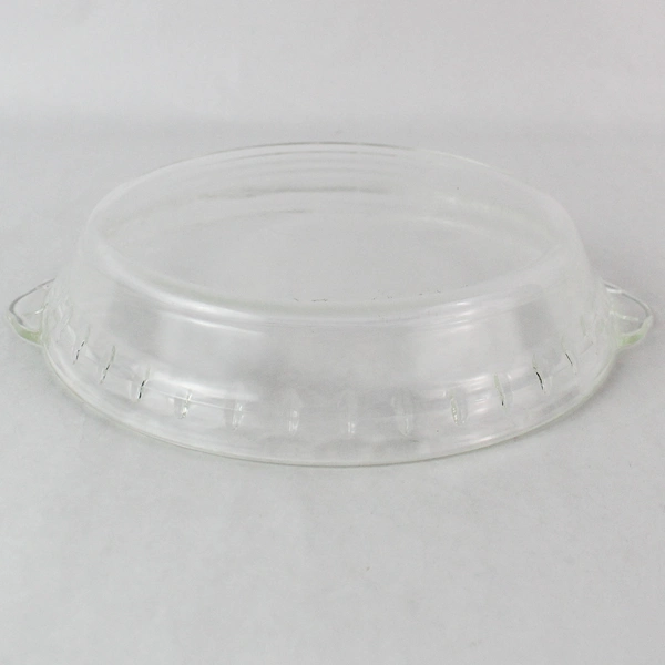 Unmarked Clear Glass Handled Pie Dish 9" - Good Pre-Owned Condition
