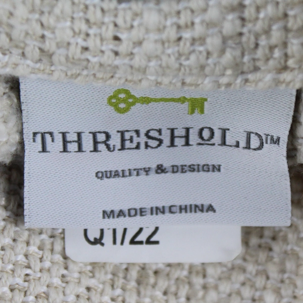 Threshold Cream Curtain Panel 53x76" - Elegant Window Treatment, Pre-Owned