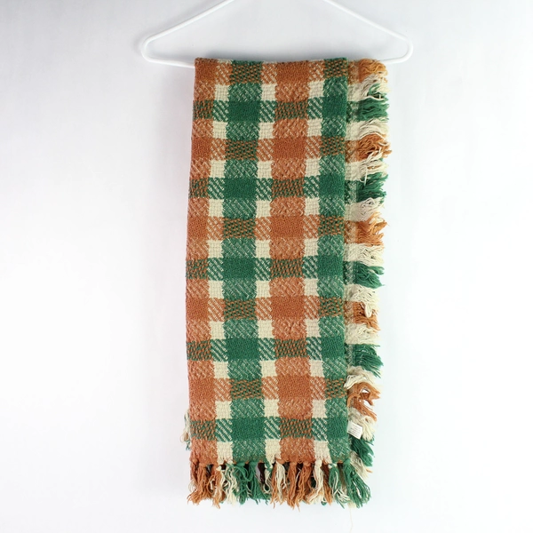 American Trading Green Brown Autumn Cotton Table Runner 40x46" - Good Condition