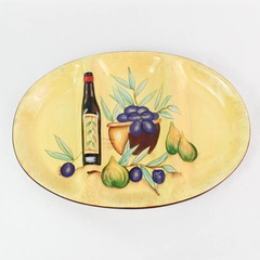 Vintage 2003 Housewares International Antipasto Ceramic Divided Snack Tray 17"