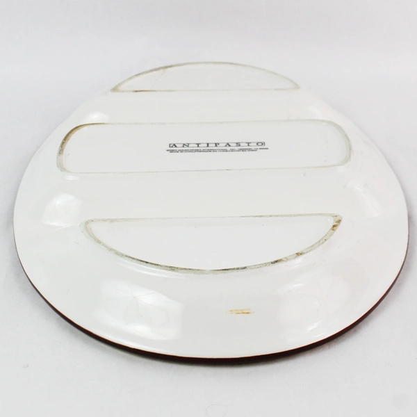 Vintage 2003 Housewares International Antipasto Ceramic Divided Snack Tray 17"