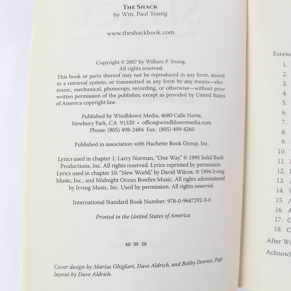 The Shack by WM Paul Young 2007 Paperback Book Pre-owned Good Condition