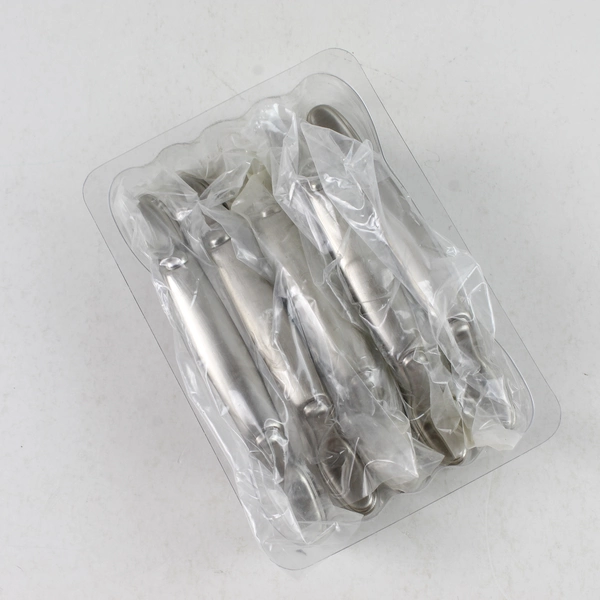 Lot of 5 Modern Brushed Silver Cabinet Pulls with Screws - 5" Length