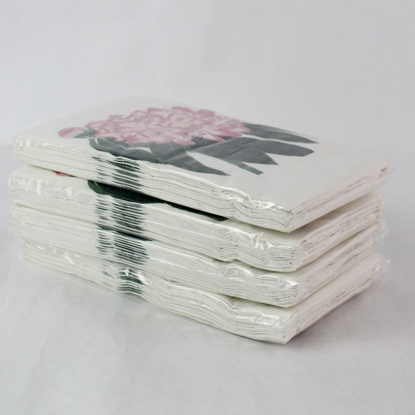 Lot of 4 Sealed Creative Arts Floral Design Paper Napkins - 48 Total Napkins