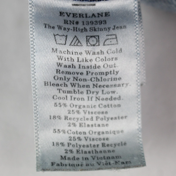 Everlane The Way-High Skinny Jean Blue Cotton Women's Size 30 Regular