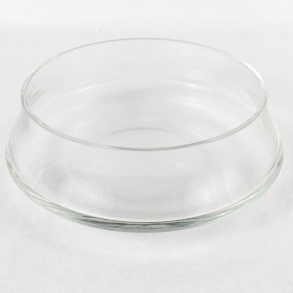 Set of 4 Clear Glass Wide Mouth Bowls 6" Diameter, Short Dessert Snack Bowls