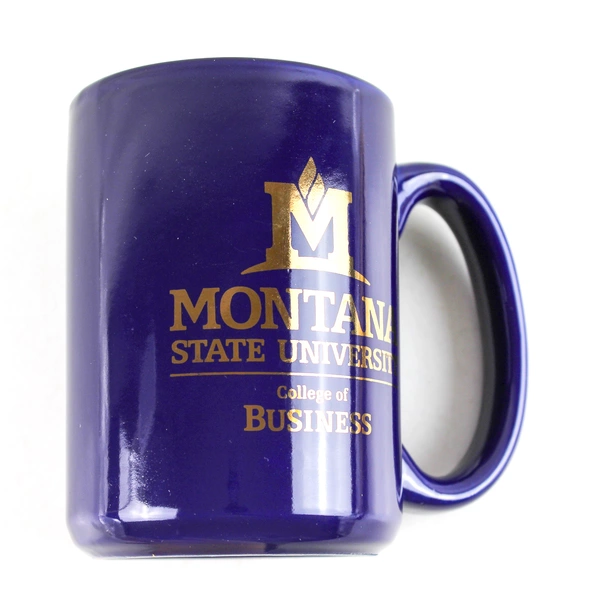 Montana State University College of Business Cobalt Blue Mug - Good Condition