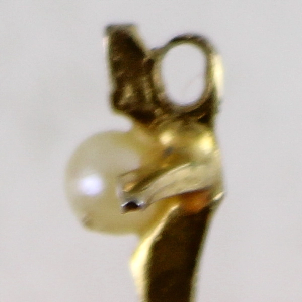 Vintage Gold Tone Cross Pendant with Faux Pearl - 3/4" Religious Jewelry