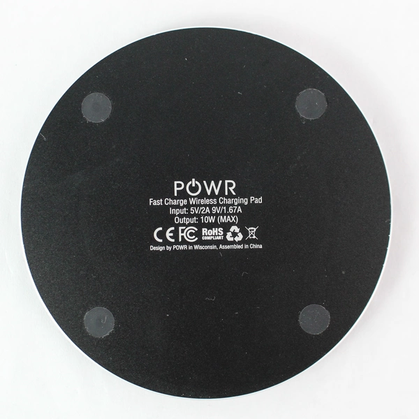 POWR Marble Pattern Black Wireless Charging Pad 4" - No Cord, Pre-Owned
