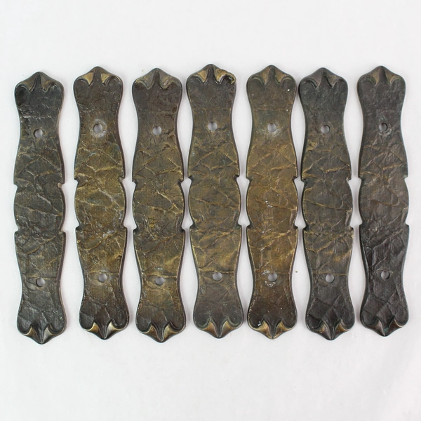 Set of 7 Amerock Brass Drawer Pull Handle Backings Pat No. D219-425 5.5"