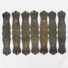 Set of 7 Amerock Brass Drawer Pull Handle Backings Pat No. D219-425 5.5"